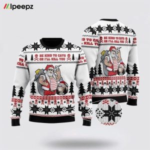 Be Kind To Cats Ugly Christmas Sweater