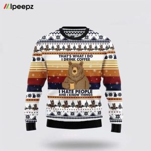 Bear Coffee Ugly Christmas Sweater