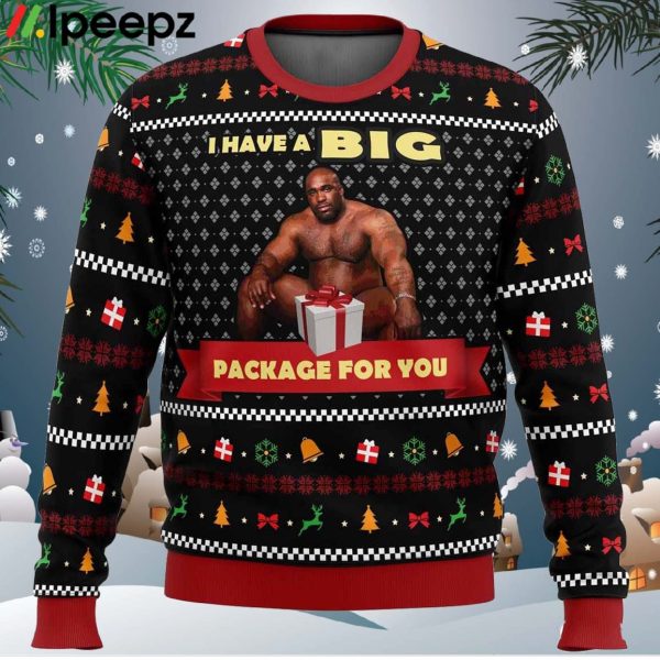 Big Package Barry Wood Meme Ugly Christmas Sweater