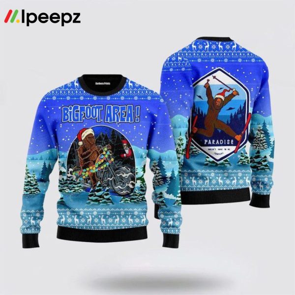 Bigfoot Area Ugly Christmas Sweater