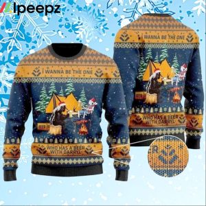 Bigfoot Camping Ugly Christmas Sweater