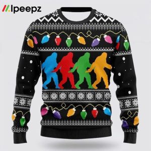 Bigfoot Color Party Ugly Christmas Sweater