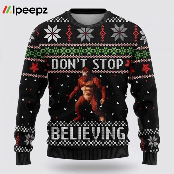 Bigfoot Don’t Stop Ugly Christmas Sweater