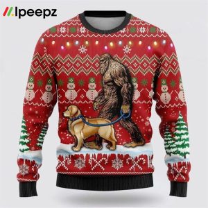 Bigfoot Goes To Spend Christmas With Boxes Ugly Christmas Sweater