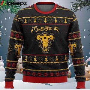 Black Clover Bulls Ugly Christmas Sweater