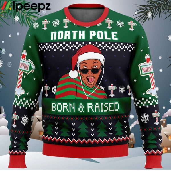 Born and Raised Fresh Prince of Bel Air Ugly Christmas Sweater