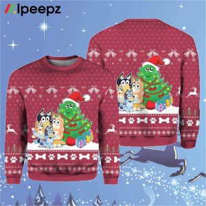 Burgerprint endas lele Bluey Ugly Christmas Sweater