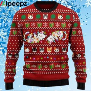 Cat Light Ugly Christmas Sweater