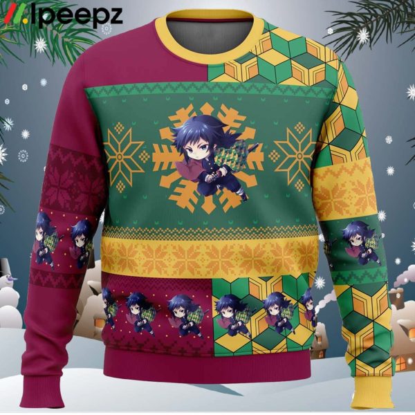 Chibi Christmas Giyu Tomioka Demon Slayer Ugly Christmas Sweater