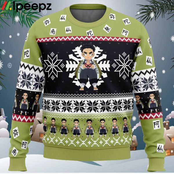 Chibi Christmas Gyomei Himejima Demon Slayer Ugly Christmas Sweater