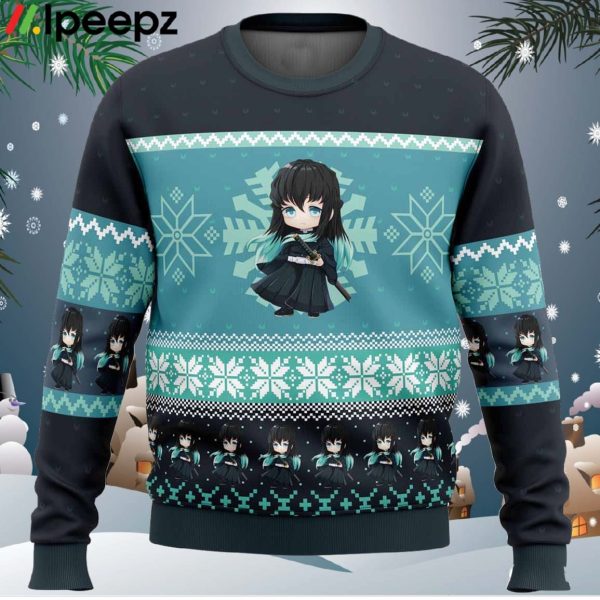 Chibi Christmas Muichiro Tokito Demon Slayer Ugly Christmas Sweater