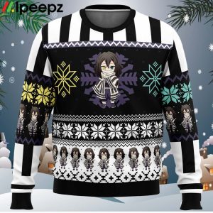 Chibi Christmas Obanai Iguro Demon Slayer Ugly Christmas Sweater