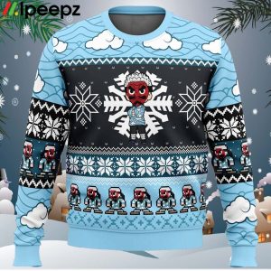 Chibi Christmas Urokodaki Sakonji Demon Slayer Ugly Christmas Sweater