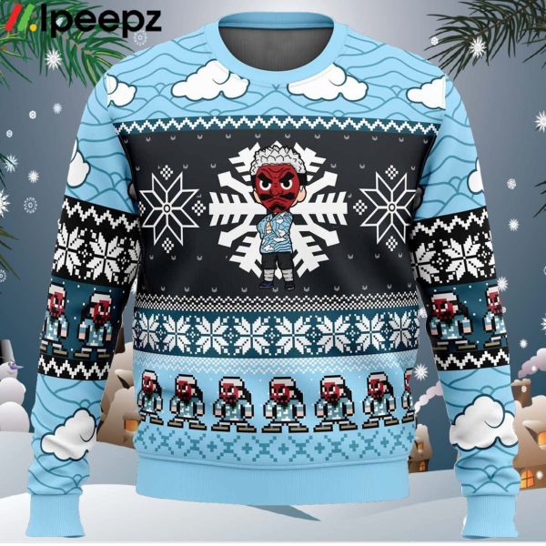 Chibi Christmas Urokodaki Sakonji Demon Slayer Ugly Christmas Sweater