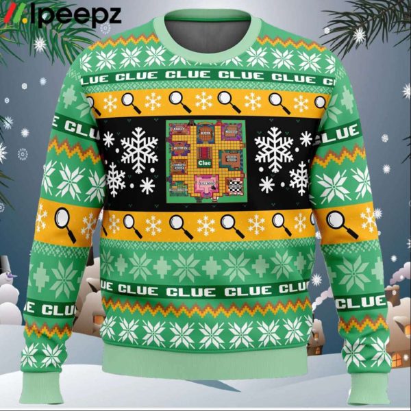 Christmas Clue Board Games Ugly Christmas Sweater