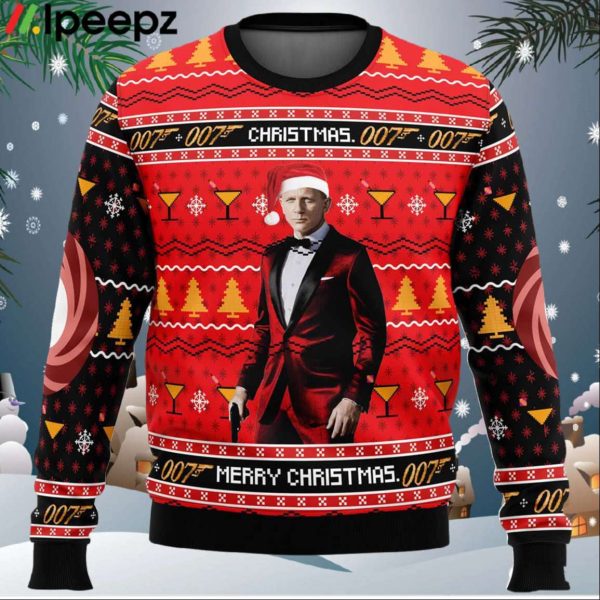 Christmas Merry Christmas 007 James Bond Ugly Christmas Sweater