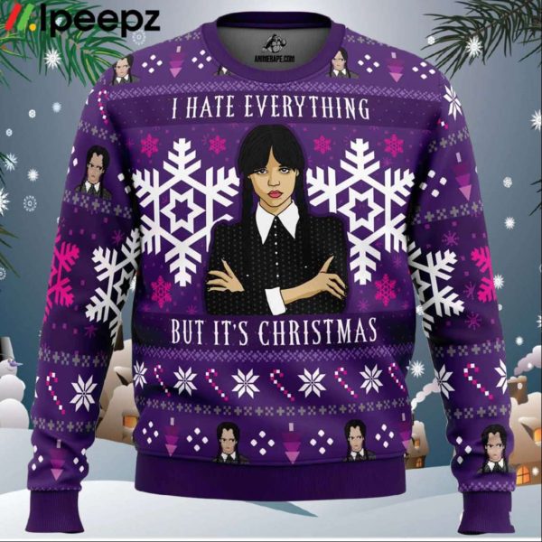 Christmas Wednesday Adams Family Ugly Christmas Sweater