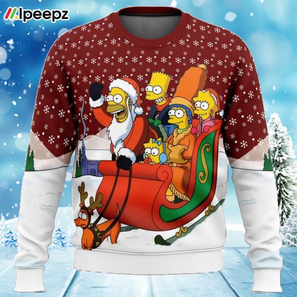 Dashing Through the Snow The Simpsons Ugly Christmas Sweater