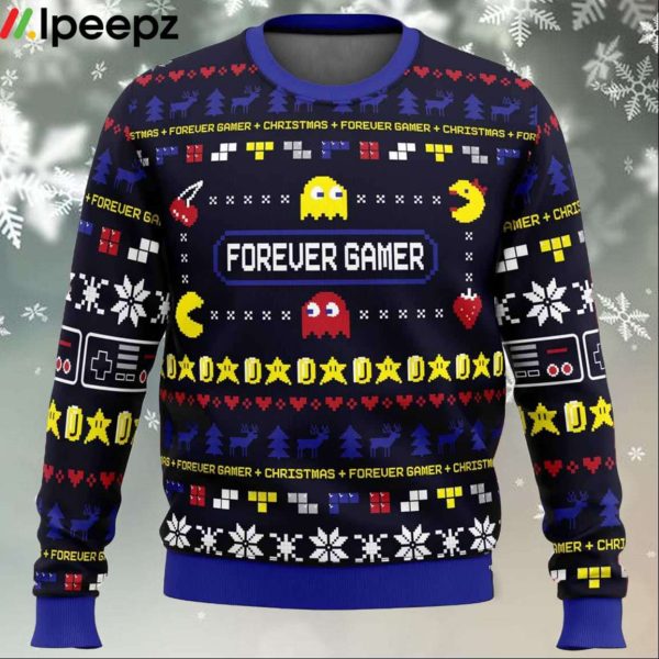 Forever Gamer Christmas Pac Man Ugly Christmas Sweater