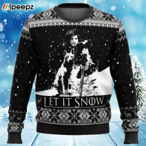 Game of Thrones Let It Snow Black and White Ugly Christmas Sweater