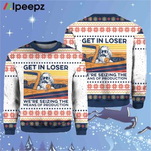 Get In Loser Karl Marx Ugly Christmas Sweater