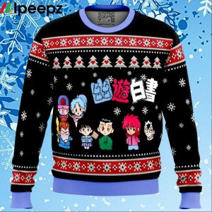 Ghost Fighter YuYu Hakusho Chibis Ugly Christmas Sweater