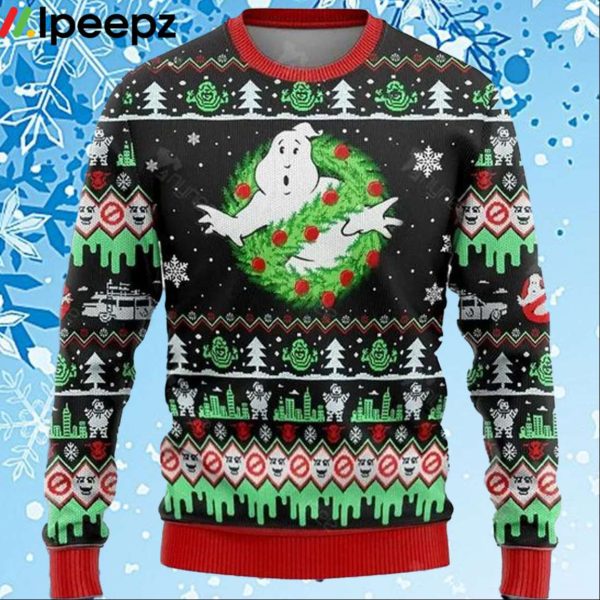 Ghostbusters Black Ugly Christmas Sweater