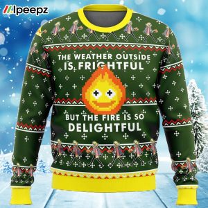 HOWLS MOVING CASTLE Calcifer Fire is so Delightful Ugly Christmas Sweater