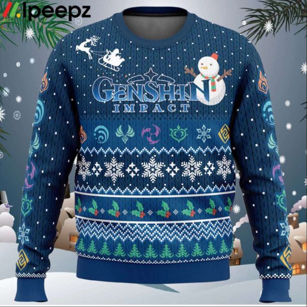 Happy Holidays Genshin Impact Ugly Christmas Sweater