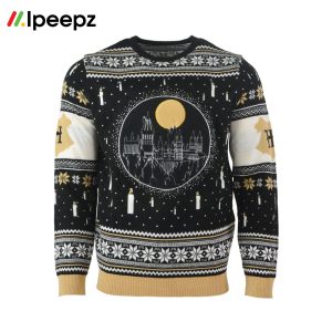 Harry Potter Hogwarts Castle Candles LED Christmas Jumper Ugly Sweater