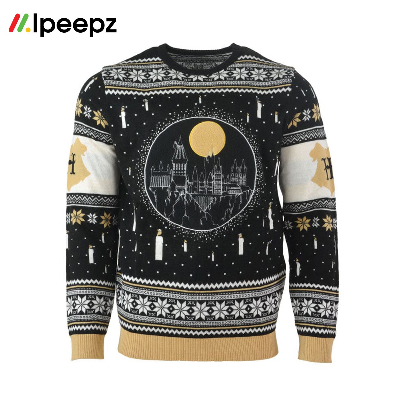 Harry Potter Hogwarts Castle Candles LED Christmas Jumper Ugly