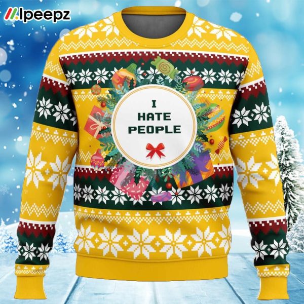 I Hate People Parody Ugly Christmas Sweater