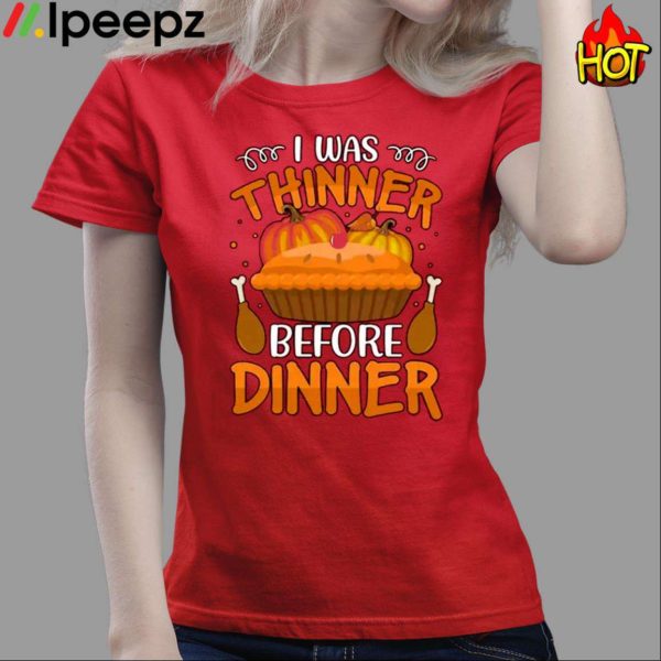 I Was Thinker Before Dinner Print Funny Shirt