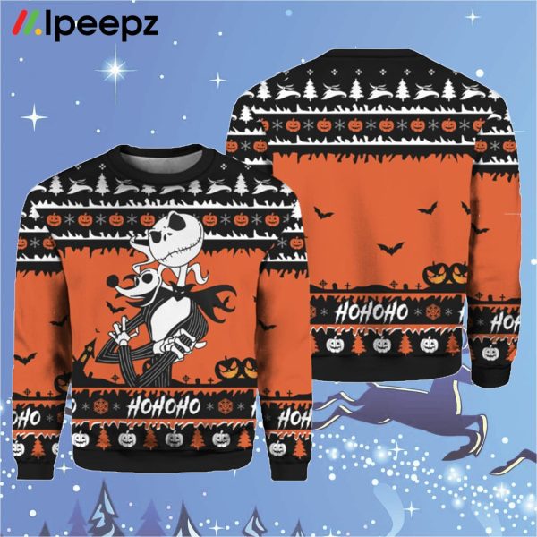 Jack and Zero Nightmare ugly Christmas sweater