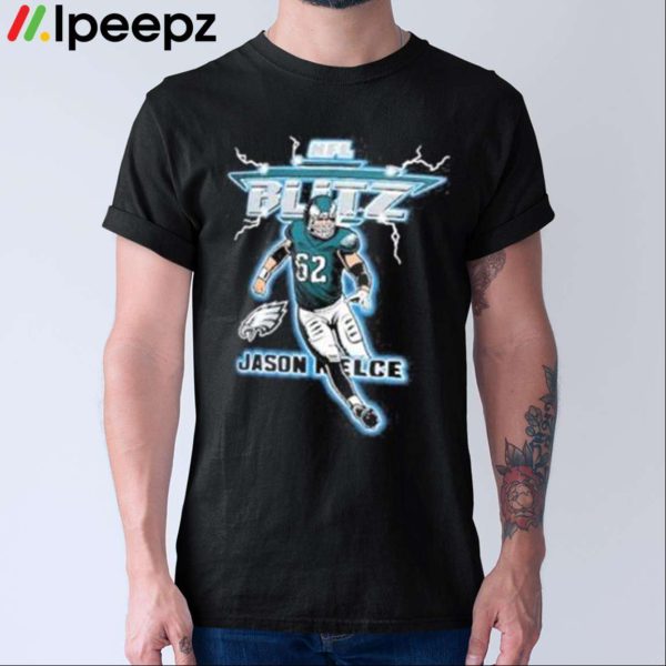 Jason Kelce Charcoal Philadelphia Eagles Blitz Player Shirt