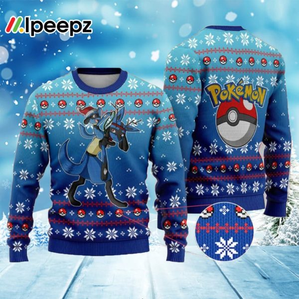 Lucario Ugly Christmas Sweater Lucario Christmas Sweatshirt