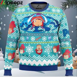 Magical Ponyo Studio Ghibli Ugly Christmas Sweater