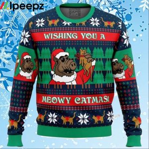 Meowy Catmas Alf Ugly Christmas Sweater