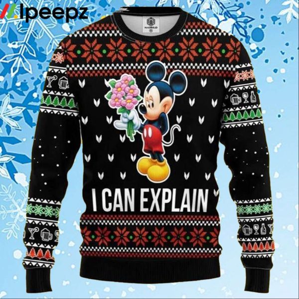 Mice Explain Mickey Mouse Thanksgiving Custom Ugly Christmas Sweater