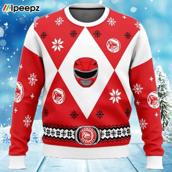 Mighty Morphin Power Rangers Red Ugly Christmas Sweater