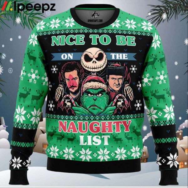 Naughty List Club Pop Culture Ugly Christmas Sweater