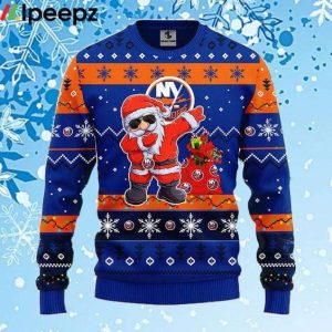 New York Islanders Dabbing Santa Claus Christmas Ugly Sweater