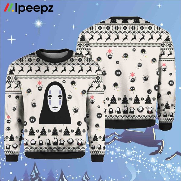 No Face White Christmas Gift Ugly Christmas Sweater