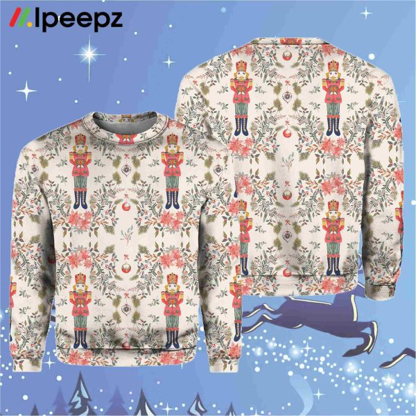 Nutcracker Print Contrast Paneled Sweatshirt