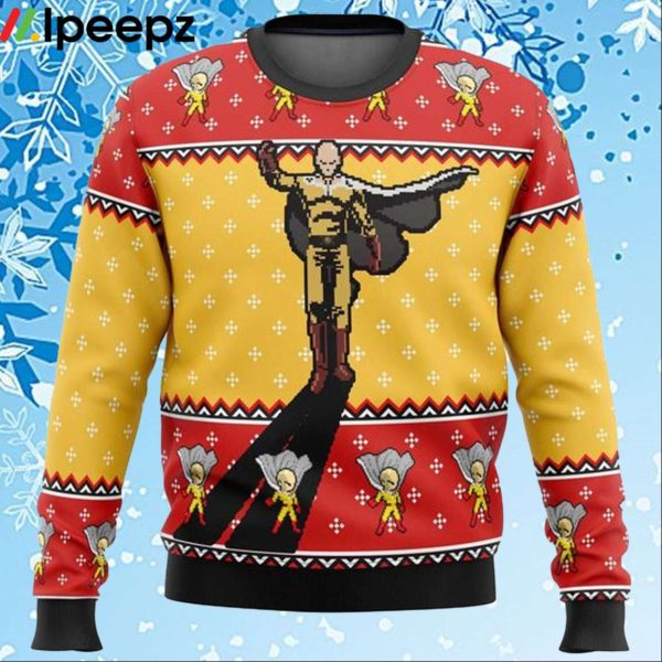 One Punch Man Saitama Shadow Ugly Christmas Sweater