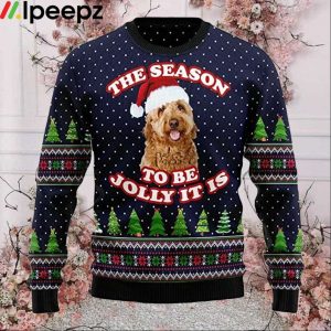 Orange Prints Goldendoodle Dog Ugly Christmas Sweater