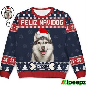 Personalized Feliz Navidog Ugly Christmas Sweater