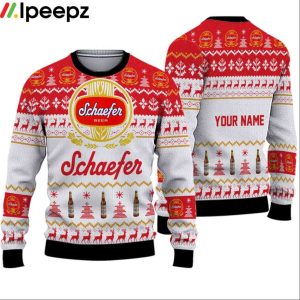 Personalized Schaefer Beer Ugly Christmas Sweater