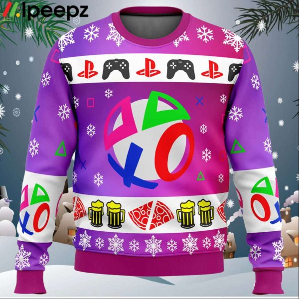 Playstation Neon Ugly Christmas Sweater