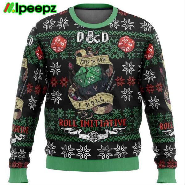 Roll Initiative Dungeons And Dragons Ugly Christmas Sweater